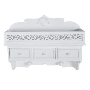 v&aelig;ghylde med 3 skuffer og 2 knager