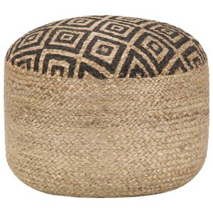 vidaXL h&aring;ndlavet puf 45 x 30 cm jute sort