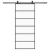 vidaXL skyded&oslash;r med hardwares&aelig;t 90x205 cm ESG glas sort