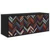 vidaXL V&aelig;gh&aelig;ngt TV Skab OMMEN 102 x 33 x 40 cm Sort eg Konstrueret tr&aelig;