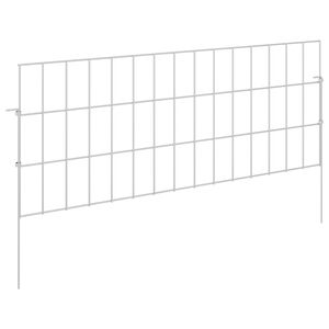 vidaXL Havehegn med p&aelig;le 48 stk. 75 x 30 cm Galvaniseret st&aring;l S&oslash;lv
