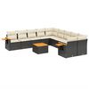 vidaXL sofas&aelig;t til haven 11 dele med hynder polyrattan sort