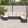 vidaXL Havesofa S&aelig;t med pude 8 pcs Sort polyrattan