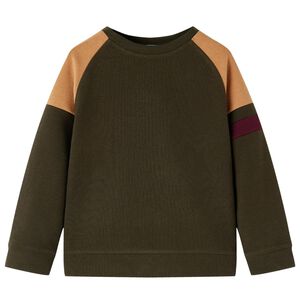 Sweatshirt til b&oslash;rn str. 140 kakifarvet og brun