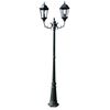 vidaXL lygtep&aelig;l med 2 arme 230 cm aluminium m&oslash;rkegr&oslash;n/sort