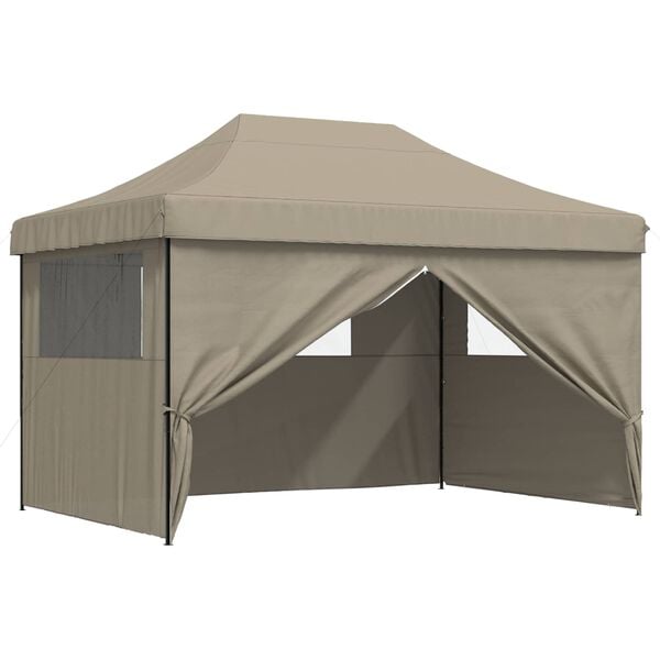 vidaXL Party Tent Gr&aring;brun 279 x 410 x 315 cm Oxford stof