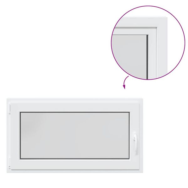 vidaXL kældervindue "RISOR" 110x70 cm dreje-kip DIN venstre hvid