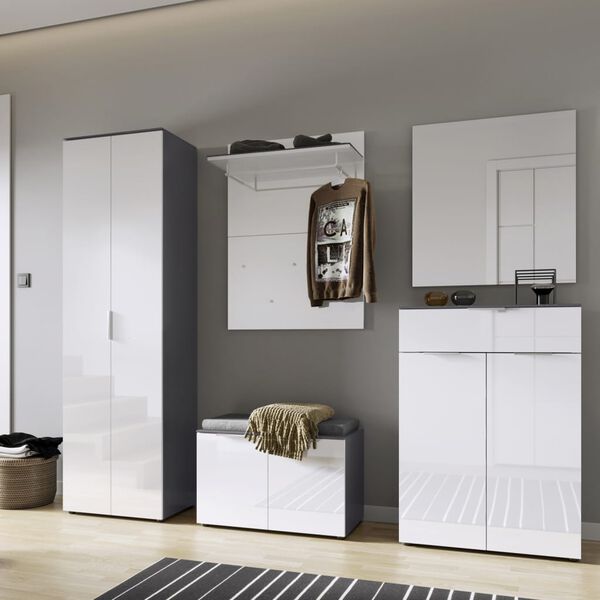 Germania knager&aelig;kke GW-Rimini 75x30x101 cm grafitgr&aring; og hvid