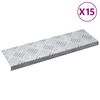 vidaXL Trappe Tread Rektangul&aelig;r 15 pcs S&oslash;lv 60 x 18 cm Aluminium