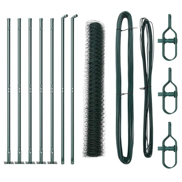 vidaXL Hegnsp&aelig;l Gr&oslash;n 10 x 1 m (36 mm net) St&aring;l og PVC