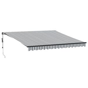 vidaXL markise m. LED 400x350 cm automatisk betjening antracitgr&aring; hvid