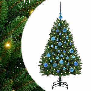 vidaXL Kunstigt Hinged Juletr&aelig; 150 LED'er Gr&oslash;n 120 cm PVC og St&aring;l