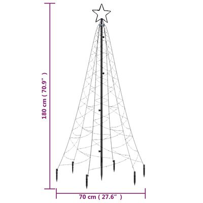 vidaXL juletræ med spyd 200 LED'er 180 cm varm hvid