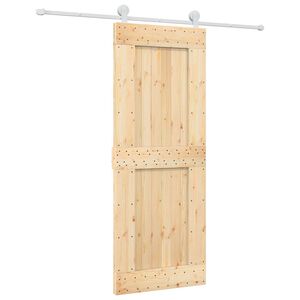 vidaXL Skyded&oslash;r Natur og hvid 80 x 210 cm Massivt Fyrretr&aelig;