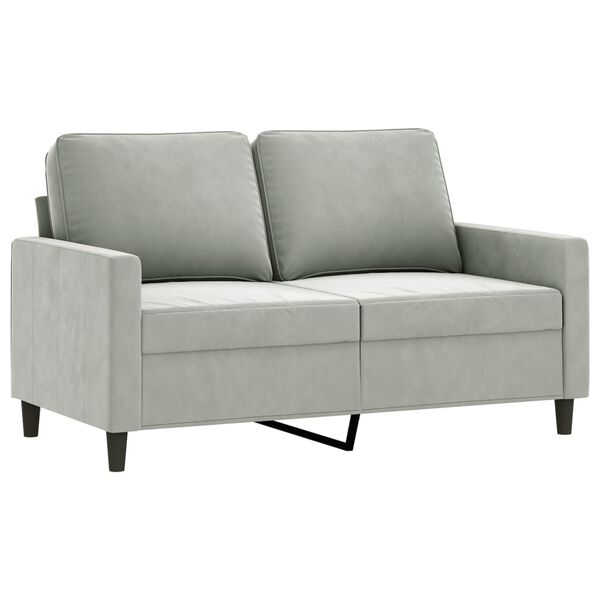 vidaXL 2-personers sofa 120 cm velour lysegrå