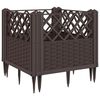 vidaXL plantekasse med spyd 43,5x43,5x43,5 cm PP brun