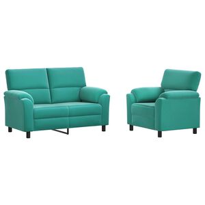 vidaXL Sofa S&aelig;t 2 pcs Turkis Fl&oslash;jl