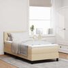 vidaXL Box spring seng med madras med LED Creme 100 x 200 cm Stof