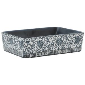vidaXL h&aring;ndvask til bord 46x35,5x13 cm rektangul&aelig;r keramik sort og bl&aring;