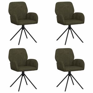 vidaXL Svingende Spisestole 4 stk. Faux Suede L&aelig;der Army Gr&oslash;n