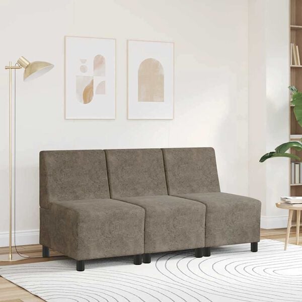 vidaXL modul&aelig;r sofa uden arml&aelig;n m&oslash;rkegr&aring; 55 cm kunstl&aelig;der