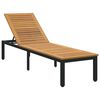 vidaXL Liggestol Sort 200 x 55 x 35 cm Massivt Akacietr&aelig;