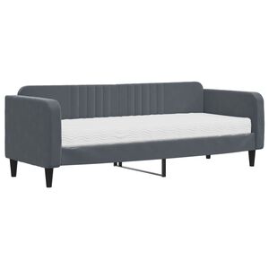 vidaXL daybed med madras 80x200 cm velour m&oslash;rkegr&aring;