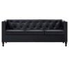 vidaXL 3-personers chesterfieldsofa kunstl&aelig;derbetr&aelig;k sort