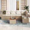 vidaXL Havesofa Sæt med opbevaring 6 pcs Beige og creme polyrattan