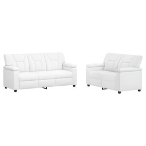 vidaXL Sofa S&aelig;t 2 pcs Hvid Kunstl&aelig;der
