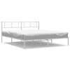 vidaXL sengeramme med sengegavl 183x213 cm metal hvid