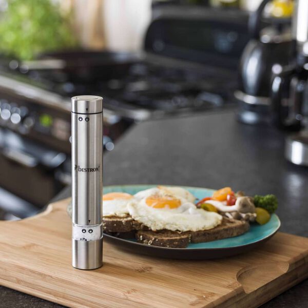 Bestron salt- og peberkv&aelig;rn APS100CH rustfrit st&aring;l s&oslash;lvfarvet 18,2 cm