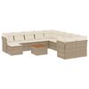 vidaXL sofas&aelig;t til haven 12 dele med hynder polyrattan beige