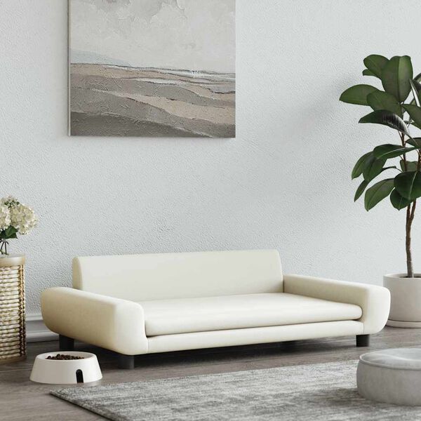 vidaXL hundeseng 100x54x33 cm velour cremefarvet