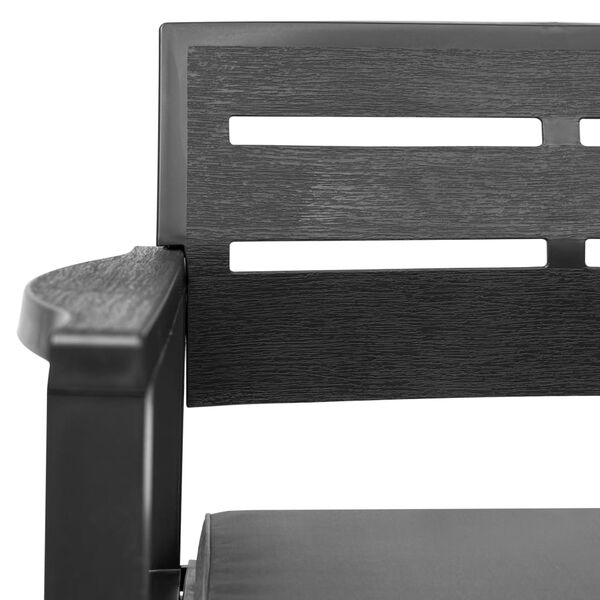 vidaXL 2-personers haveb&aelig;nk med hynder plastik 133 cm antracitgr&aring;