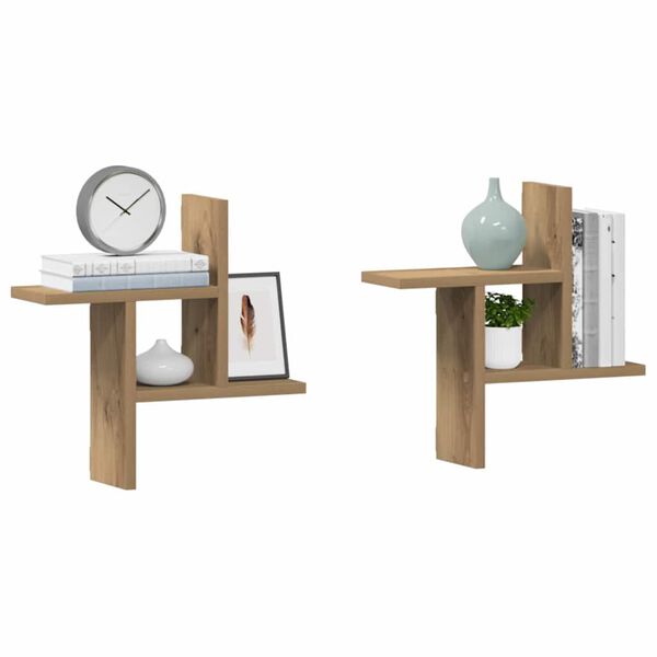 vidaXL v&aelig;ghylder 2 stk. 38x12x38 cm konstrueret tr&aelig; egetr&aelig;sfarve