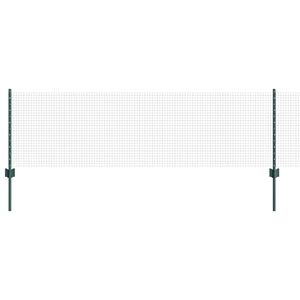 vidaXL Svejsede tr&aring;dhegn med stolper 0,6 x 25 m St&aring;l og PVC Gr&oslash;n Mesh