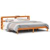 vidaXL sengeramme med sengegavl 180x200 cm massivt fyrretr&aelig; gyldenbrun