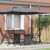 vidaXL Roma Parasol Antracit 286 x 285 x 265 cm Polyester og Aluminium