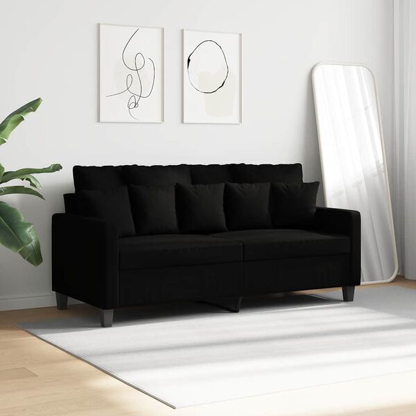 vidaXL 2-personers sofa 140 cm stof sort
