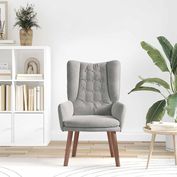 vidaXL l&aelig;nestol Lysegr&aring; 63 x 67 x 94 cm Fl&oslash;jl