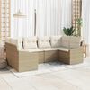 vidaXL Havesofa S&aelig;t 6 pcs Beige Poly rattan