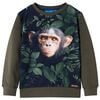 Sweatshirt til b&oslash;rn str. 92 kakifarvet