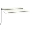 vidaXL markise m. LED + vindsensor 350x350 cm automatisk cremefarvet
