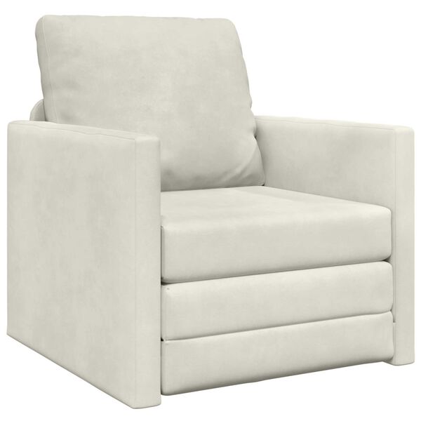 vidaXL Sovesofa 60cm Creme Fl&oslash;jl