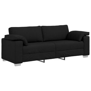 vidaXL Sofa Sort 219 x 80 x 82 cm Stof