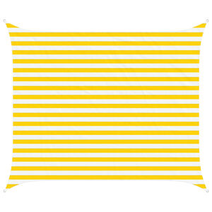 vidaXL Solskygge sejl Gul og Hvid 2,5 x 3 m 100% polyester Oxford
