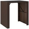 vidaXL barbord med glasplade 105x80x110 cm polyrattan brun