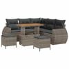 vidaXL Havesofa S&aelig;t med pude med opbevaring 8 pcs Gr&aring; polyrattan