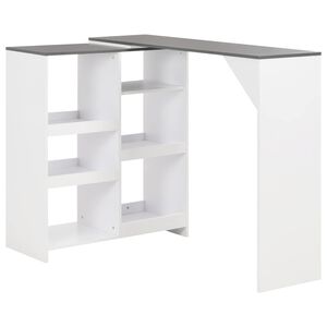 vidaXL barbord med flytbar hylde 138x39x110 cm hvid